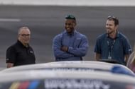 Brett Bodine and NASCAR race control director, Jusan Hamilton, at the Drive for Diversity Combine. Source: Getty